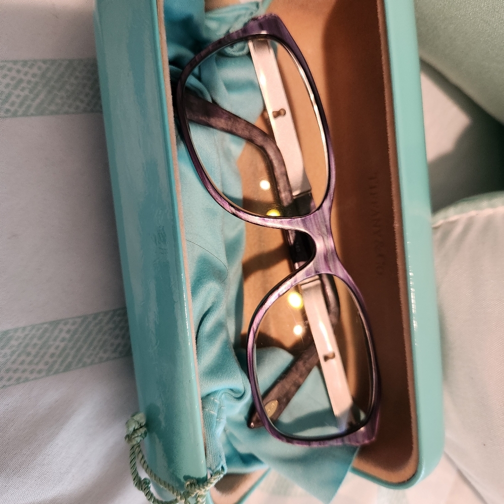 Authentic Tiffany & Co. TF 2072-B 8148 52mm Purple Marble Frame Glasses Italy